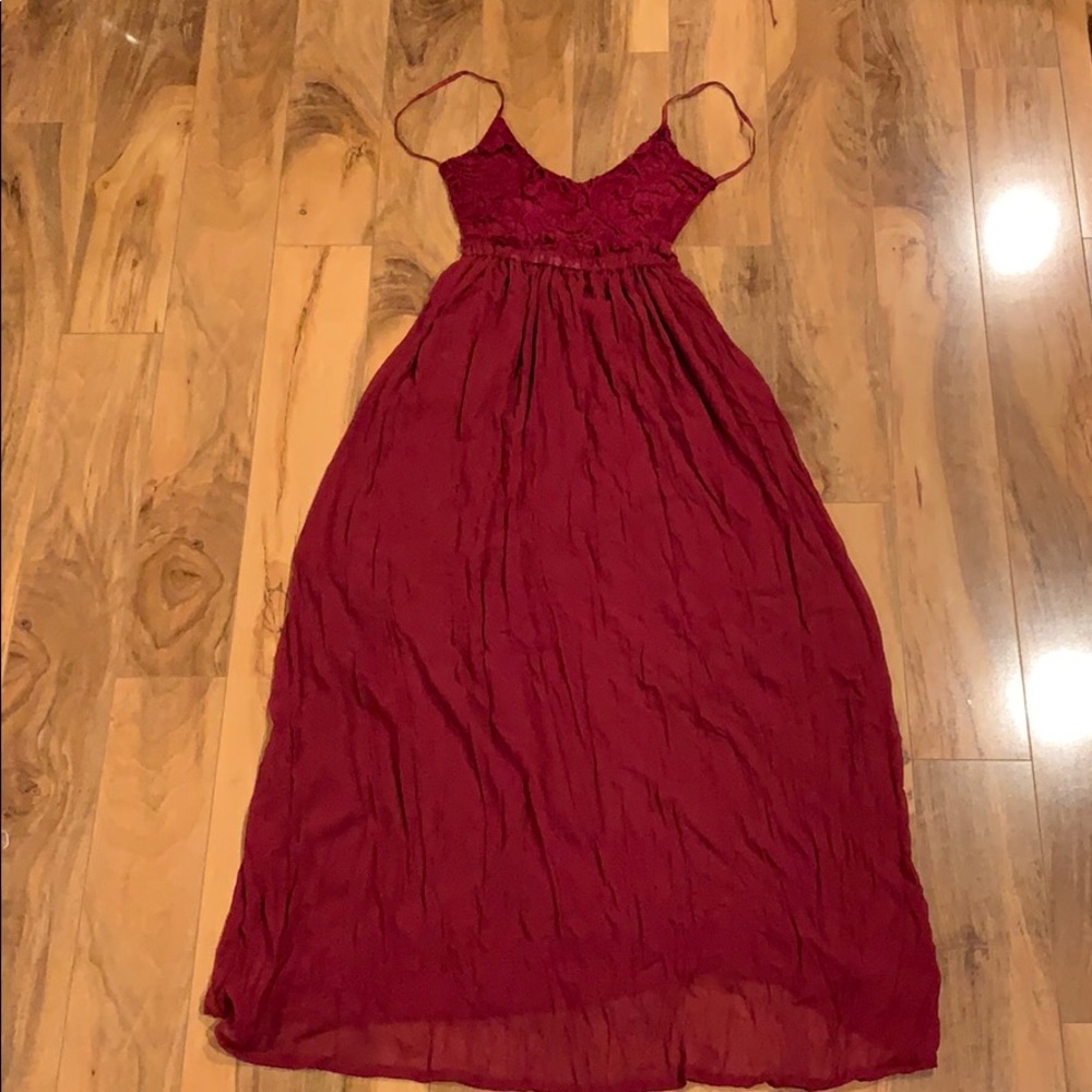 maroon prom dress
